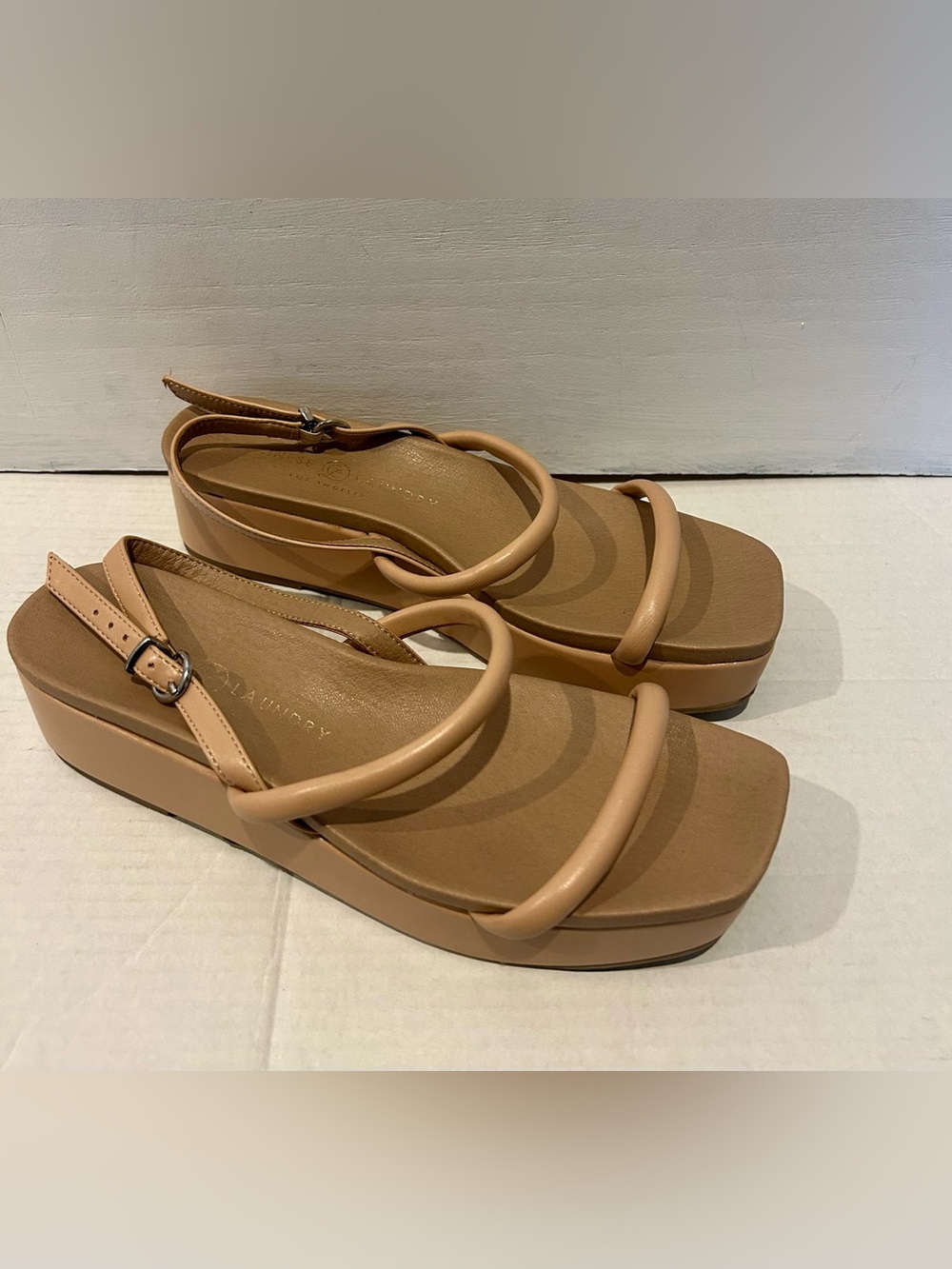 Chinese Laundry Tan Platform Slingback Sandals
